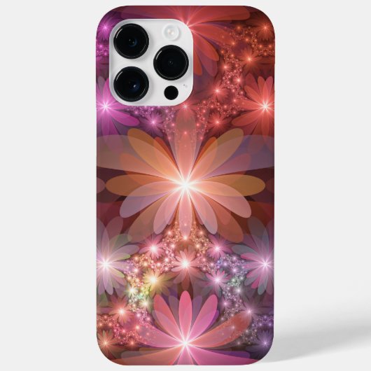 花のベッド光沢のあるカラフル抽象芸術フラクタルアート Case-Mate iPhoneケース (裏面)