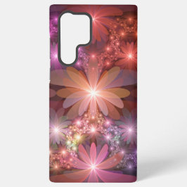 花のベッド光沢のあるカラフル抽象芸術フラクタルアート SAMSUNG GALAXY S22 ULTRAケース