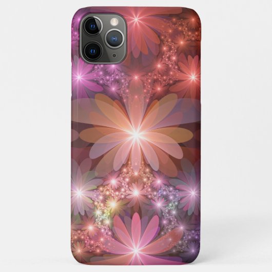 花のベッド カラフルな光沢のある抽象的なフラクタルアート Case-Mate iPhoneケース (裏面)