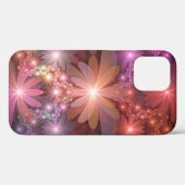 花のベッド カラフルな光沢のある抽象的なフラクタルアート Case-Mate iPhoneケース (裏面 (横))