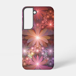 花のベッド カラフルな光沢のある抽象的なフラクタルアート SAMSUNG GALAXY S22ケース