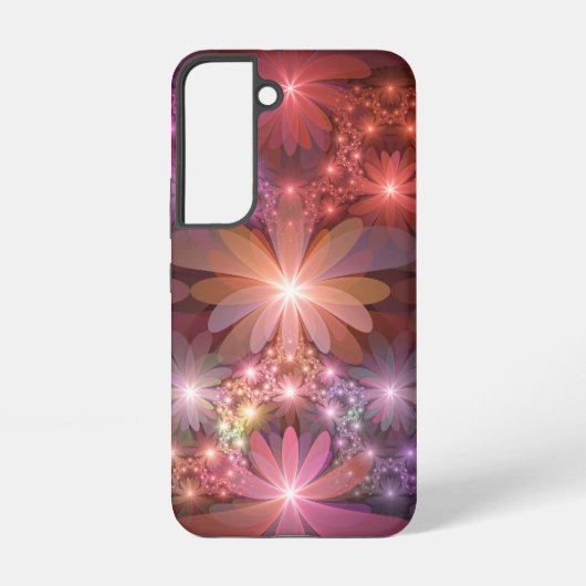 花のベッド カラフルな光沢のある抽象的なフラクタルアート SAMSUNG GALAXYケース (裏面)