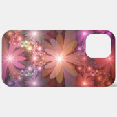 花のベッド カラフルな輝きの抽象的なフラクタルアート Case-Mate iPhoneケース (裏面 (横))