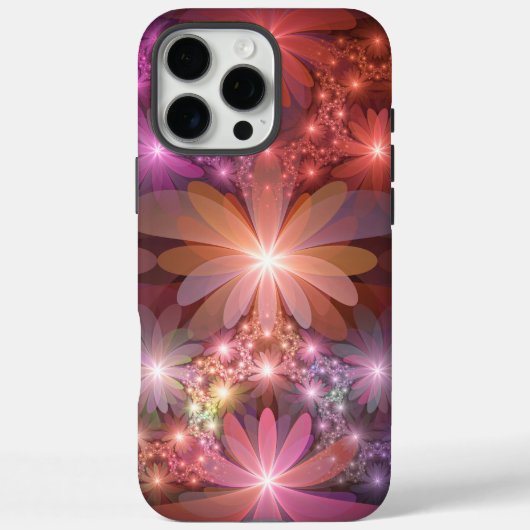 花のベッド カラフルな輝きの抽象的なフラクタルアート Case-Mate iPhoneケース (裏面)