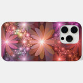 花のベッド カラフルな輝きの抽象的なフラクタルアート Case-Mate iPhoneケース (裏面 (横))