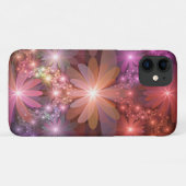花のベッド カラフルな輝きの抽象的なフラクタルアート Case-Mate iPhoneケース (裏面(横))