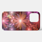 花のベッド カラフルな輝きの抽象的なフラクタルアート Case-Mate iPhoneケース (裏面 (横))