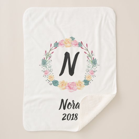花のベビーの名前 シェルパブランケット (正面)