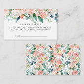 花のベビーシャワーのおむつのラッフルのエンクロージャカード エンクロージャーカード (正面/裏面)