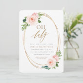 花のベビーシャワーの招待状の女の子 招待状 (スタンド正面)