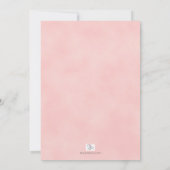 花のベビーシャワーの赤面のピンクの金ゴールド 招待状 (裏面)