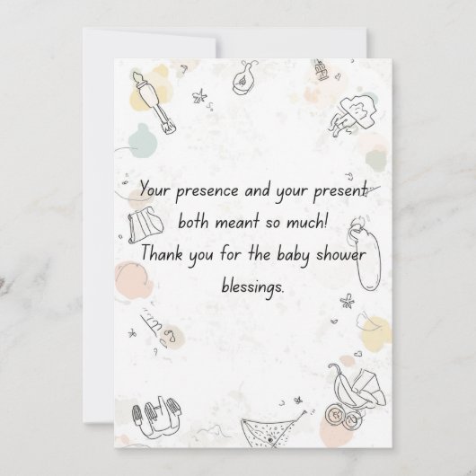 花のベビーシャワー招待状 – エレガントなママ  招待状 (正面)