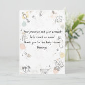 花のベビーシャワー招待状 – エレガントなママ  招待状 (スタンド正面)