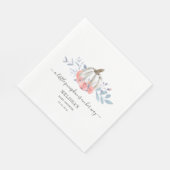 花のベビーシャワー ピンクのバラとカボチャ スタンダードランチョンナプキン (角)