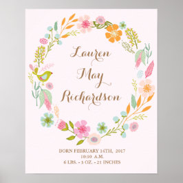 花のベビー誕生保育園女のためのプリント ポスター