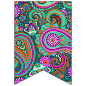 花のペイズリーの継ぎ目が無いパターンII + あなたのアイディア バンティングフラッグ (第3の旗)