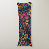 花のペイズリー・パターン ボディピロー (正面縦)