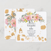 花のペイントスプラッシュウェディング 招待状 (正面/裏面)