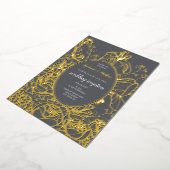 花のホイル招待状 箔招待状 (回転した状態)