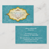 花のホスピタリティのターコイズの名刺 名刺 (正面/裏面)