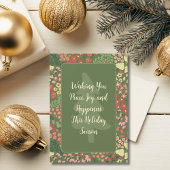 花のホリデーカード - オーダーメイドメッセージ、名前＆日付 シーズンカード