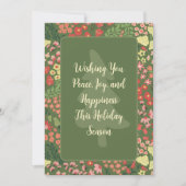 花のホリデーカード - オーダーメイドメッセージ、名前＆日付 シーズンカード (正面)