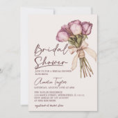 花のボウエレガントボーホーブライダルシャワー 招待状 (正面)