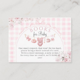 花のボウ ピンク パンプキン 女の子 ベイビーシャワー エンクロージャーカード