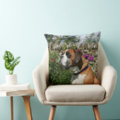 花のボクサー犬 クッション (椅子)