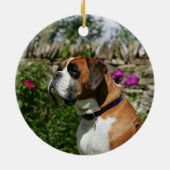 花のボクサー犬 セラミックオーナメント (裏面)