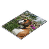 花のボクサー犬 ノートブック (左側)