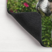 花のボクサー犬 マウスパッド (コーナー)