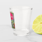 花のボトルブラシを持つハミングバード ショットグラス (右)