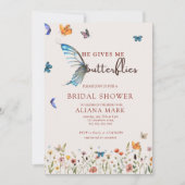 花のボヘミアンフレーズ 彼が私をドキドキさせる ブライダルシャワー 招待状 (正面)