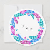 花のボホリース、鮮やかな色のエレガンス 招待状 (裏面)