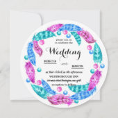 花のボホリース、鮮やかな色のエレガンス 招待状 (正面)