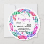 花のボホリース、鮮やかな色のエレガンスi 招待状 (正面)