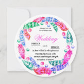 花のボホリース、鮮やかな色のエレガンスi 招待状 (正面)