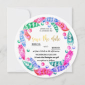 花のボホリース、鮮やかな色のエレガンスi 招待状 (正面)