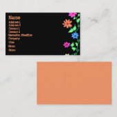 花のボーダー名刺 名刺 (正面/裏面)