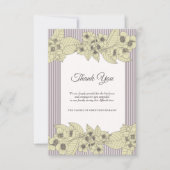 花のボーダー悔やみや弔慰のサンキューカード サンキューカード (正面)