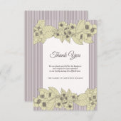 花のボーダー悔やみや弔慰のサンキューカード サンキューカード (正面/裏面)