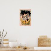 花のポスターのダンス衣装を着た女性 ポスター (キッチン)