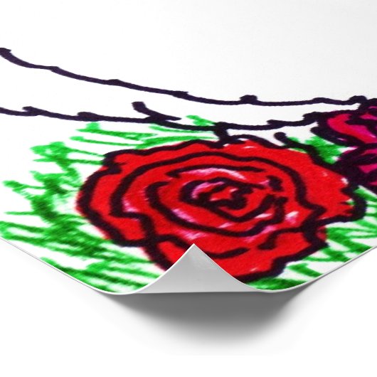 花のポスター付きイースターバニー ポスター (角)