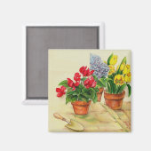 花のポット マグネット (正面/裏面)