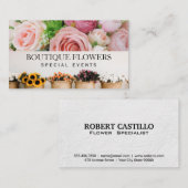 花のポット | 美しいバラ 名刺 (正面/裏面)