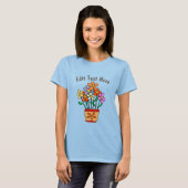 花のポット、追加文字 Tシャツ (正面フル)