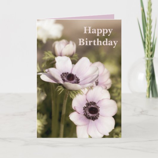 花のポピー誕生日 カード (正面)