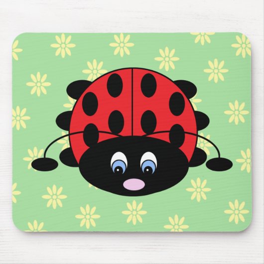 花のマウスパッドのてんとう虫 マウスパッド (正面)