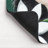 花のマウスパッドを保持しているかわいくお洒落なハリネズミ マウスパッド (コーナー)